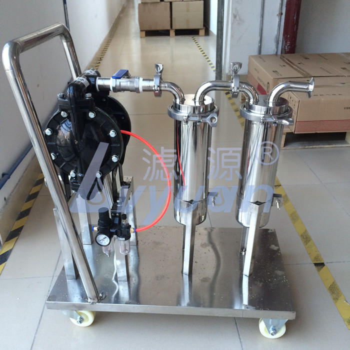 Trolley models multiple stages stainless steel 304 316L industrial bag filter machine with 50 micro bag liquid filter vessel