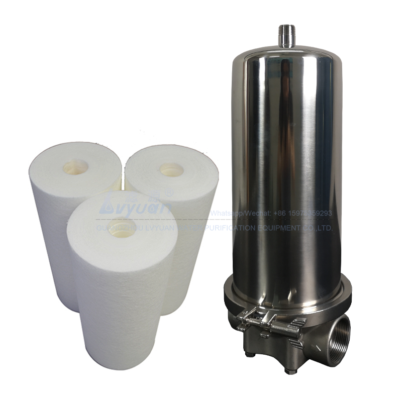Jumbo stainless steel SS304 316L shell material 10 inch ro pre filter housing for 20 microns industrial water filter system