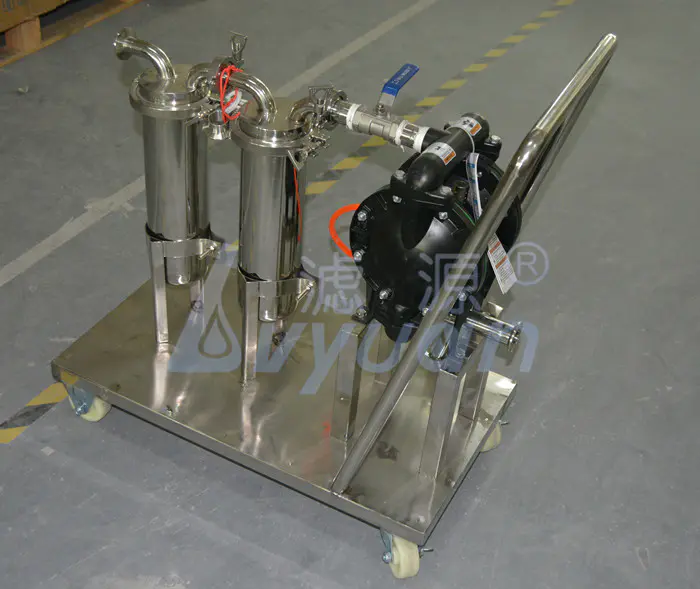 Trolley models multiple stages stainless steel 304 316L industrial bag filter machine with 50 micro bag liquid filter vessel