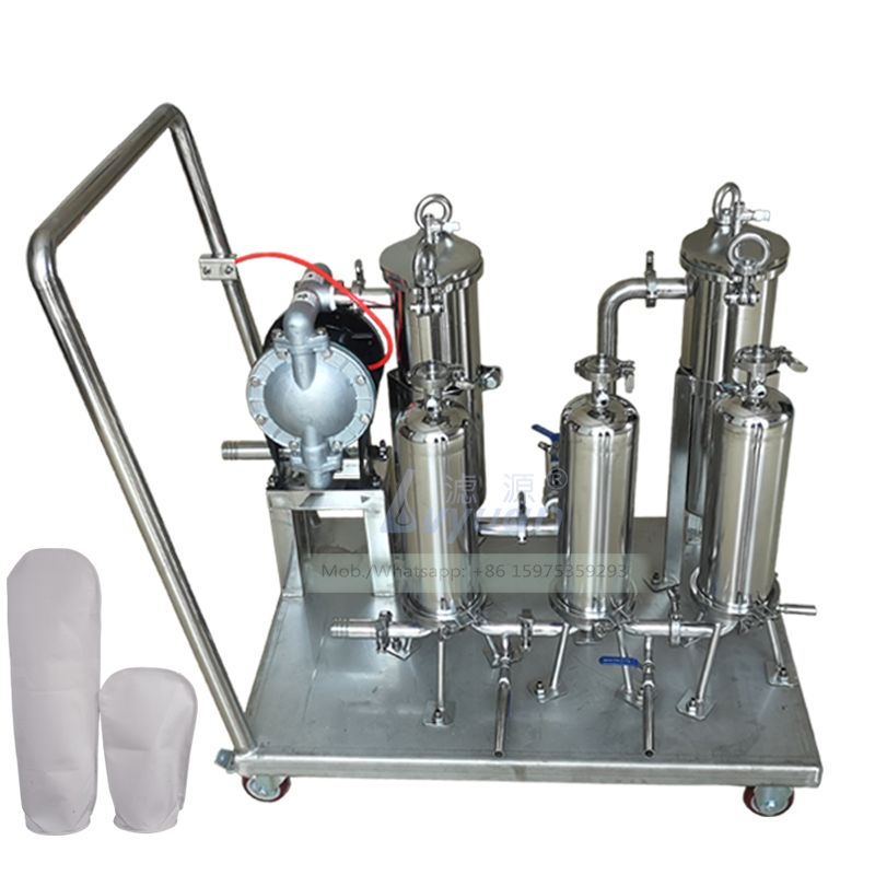 304 316L stainless steel bag cartridge filter four (4) Stage multi bag oil filtration machine for food industry oil filter