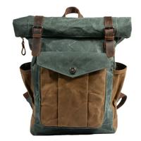 mochilas Wholesale Retro Mountaineering Men's Outdoor Bag Waterproof Waxed Canvas Men Laptop Backpack