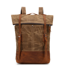 mochilas Unique waterproof canvas backpack men casual backpack travel leather bag