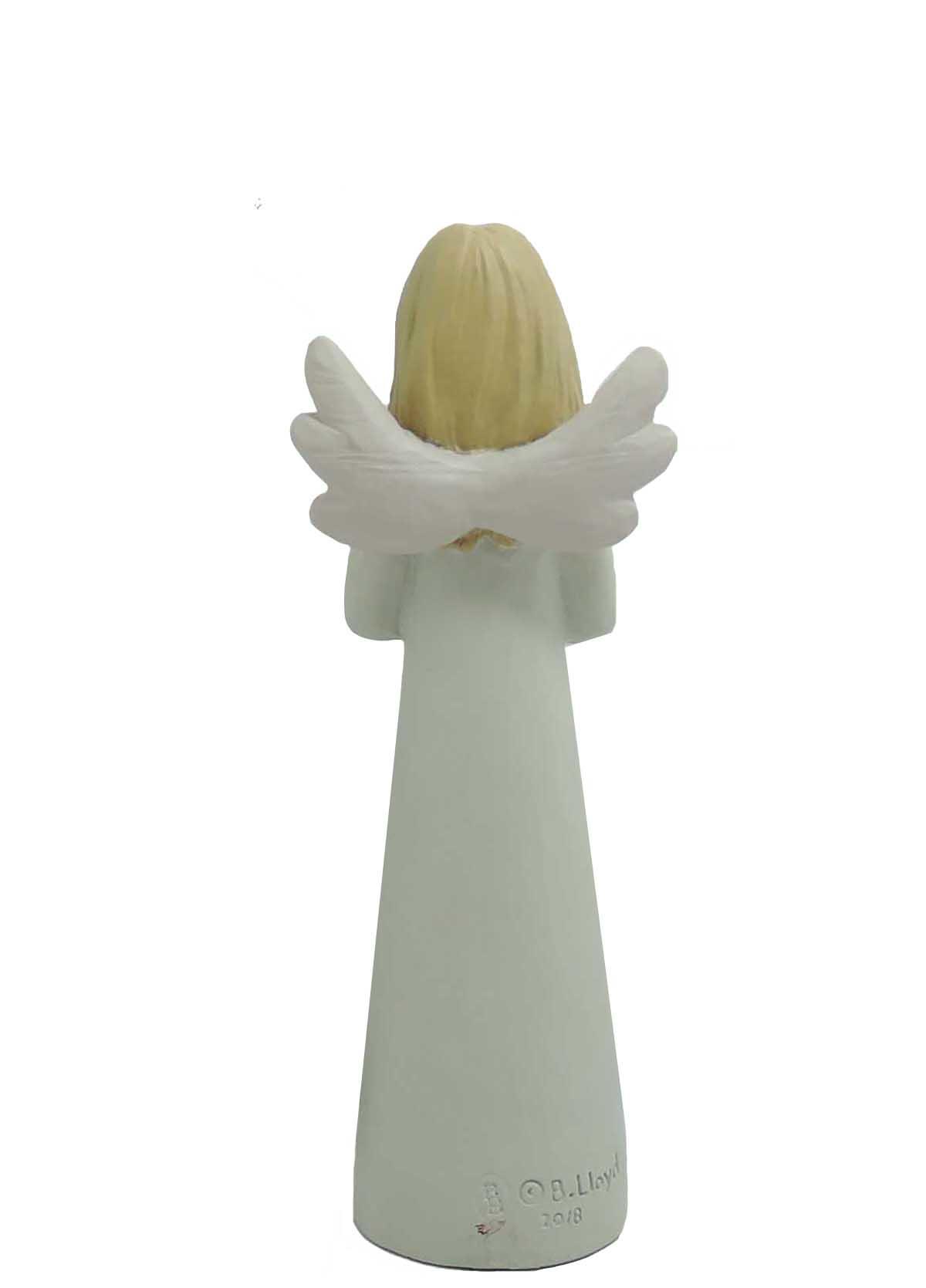 Amazon hot sale polyresin angel figure with clear vase/flowers