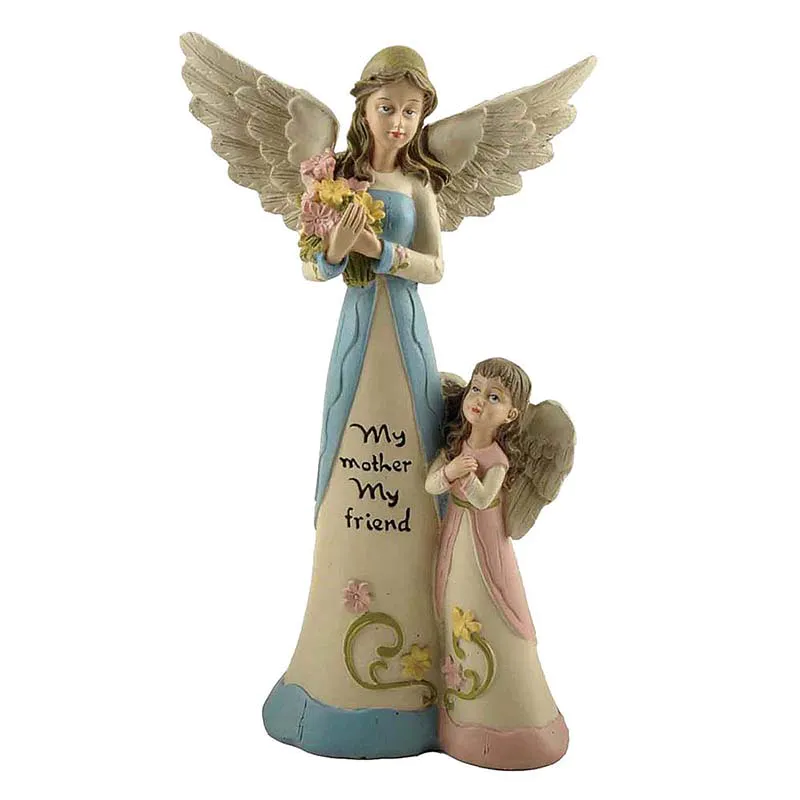 Stock Product Polyresin Flower Fairy Mother w/Daughter Spring / Garden Decoration