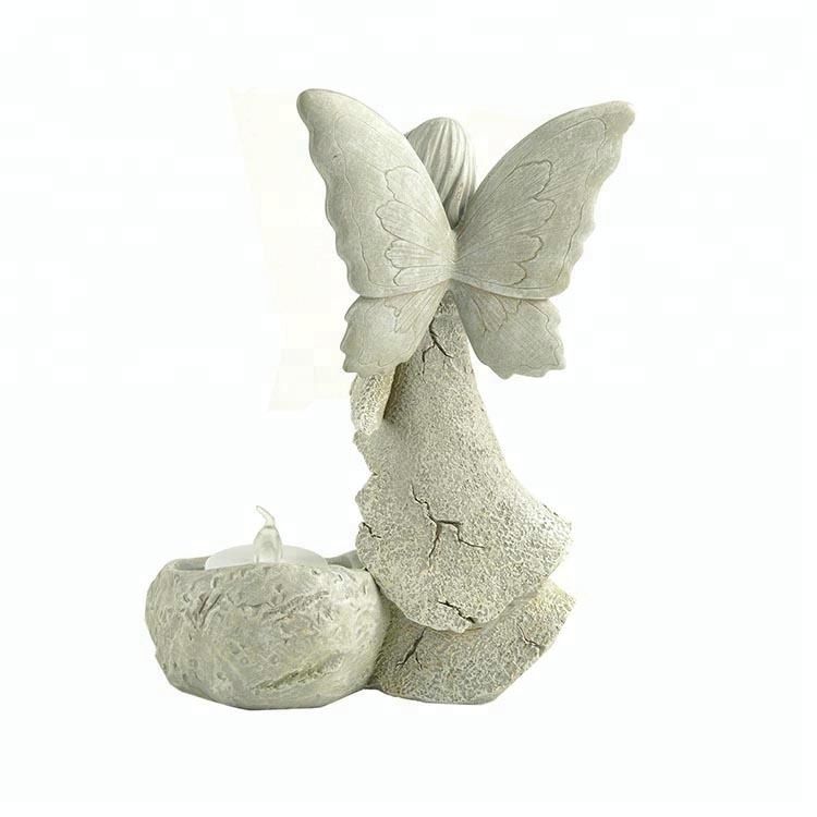 Holding bird angel figurine decorations with LED candle holder