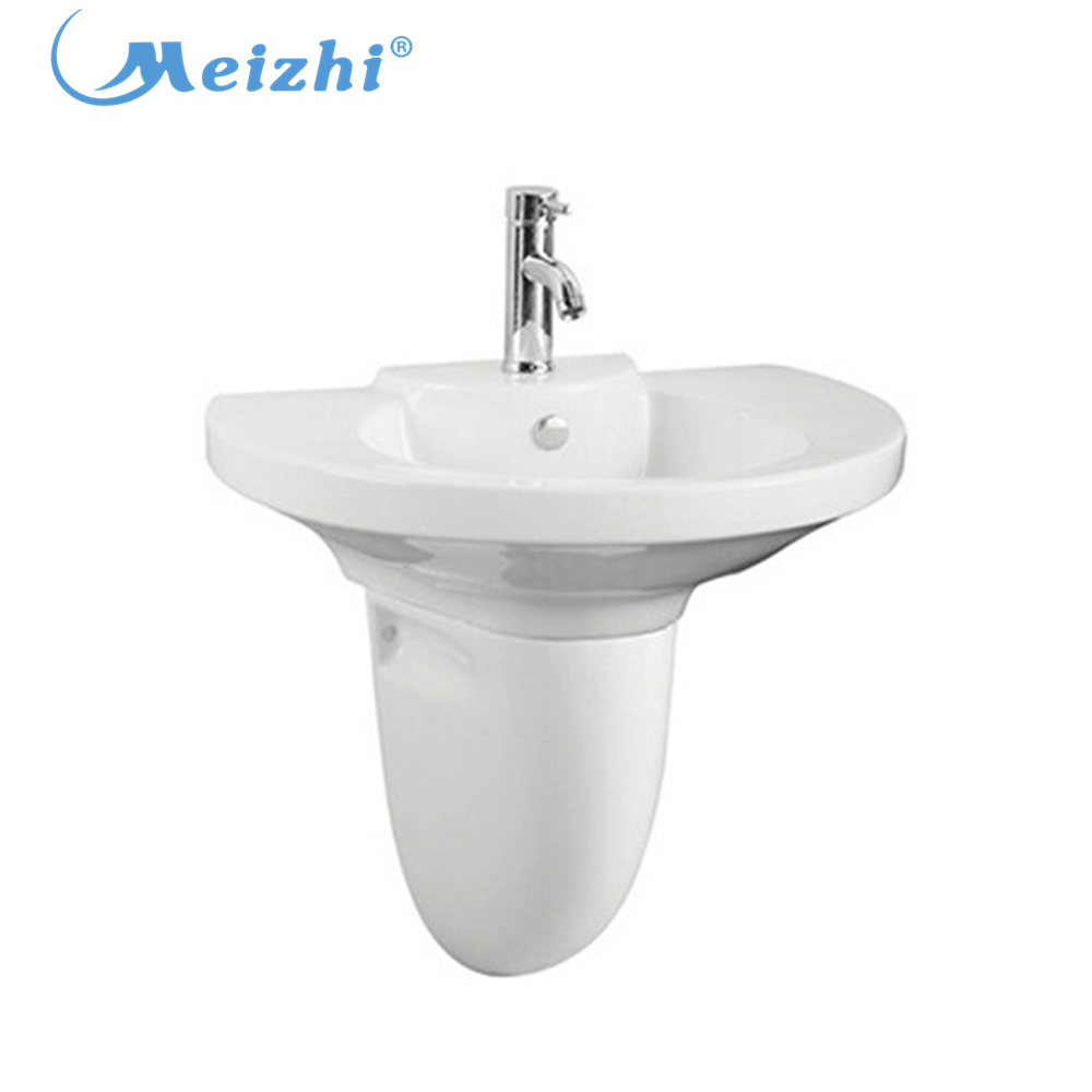 Bathroom ceramic semi popular half pedestal basin