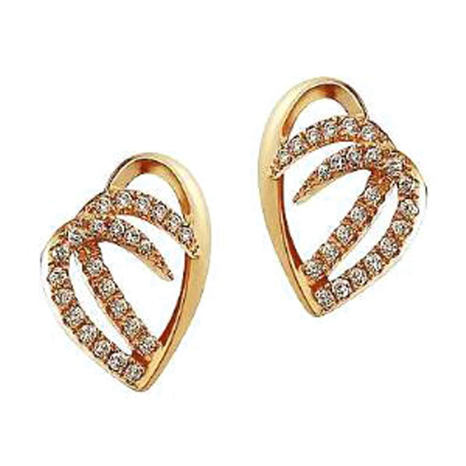 Fancy cz gold ear tops designs for women
