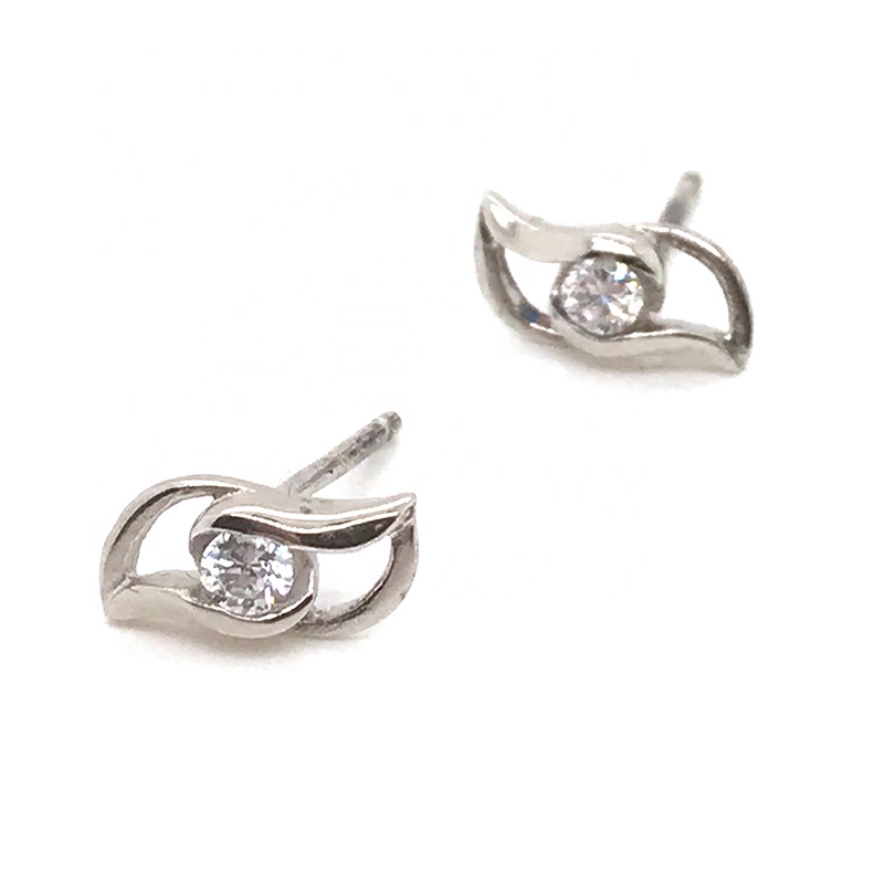 Minimalism Design Small 925 Silver Eye Earring Studs For Girls