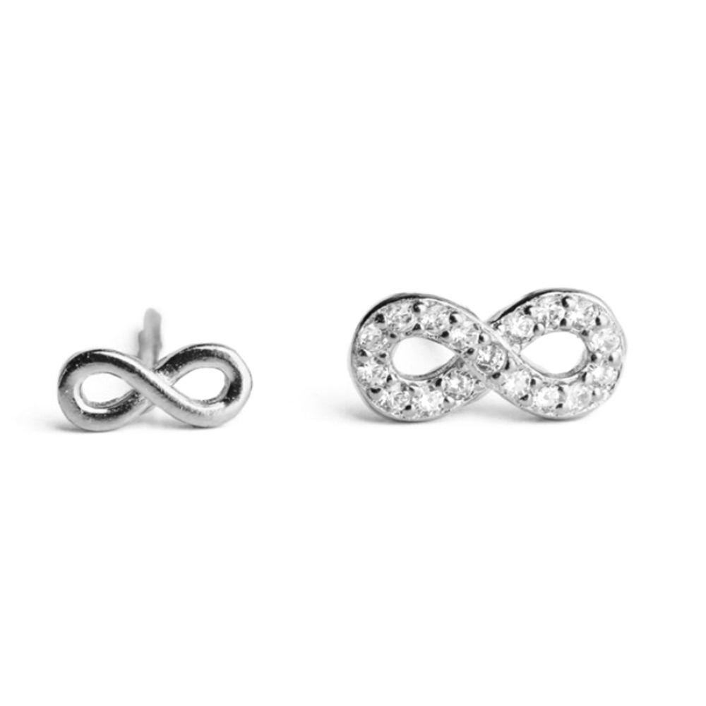 100% pure genuine Sterling Silver 925 Infinity Stud Earrings