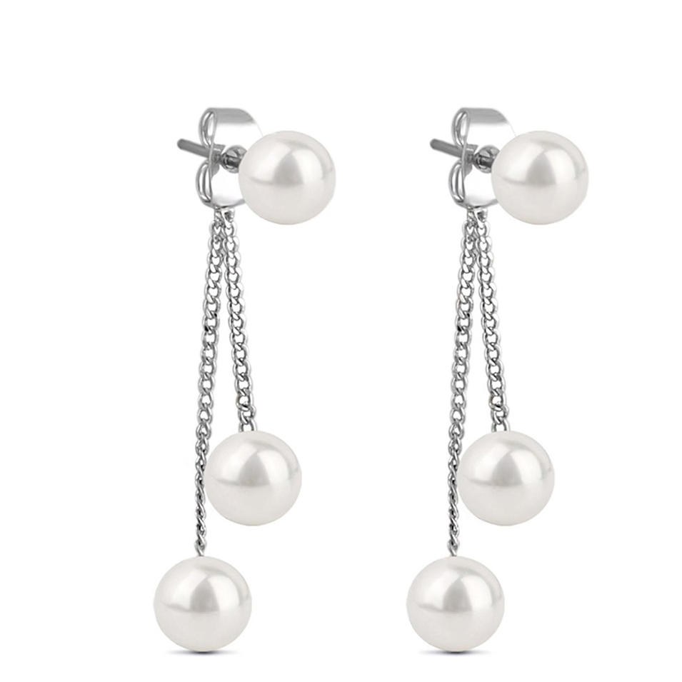 High quality silver white pearl earing designs