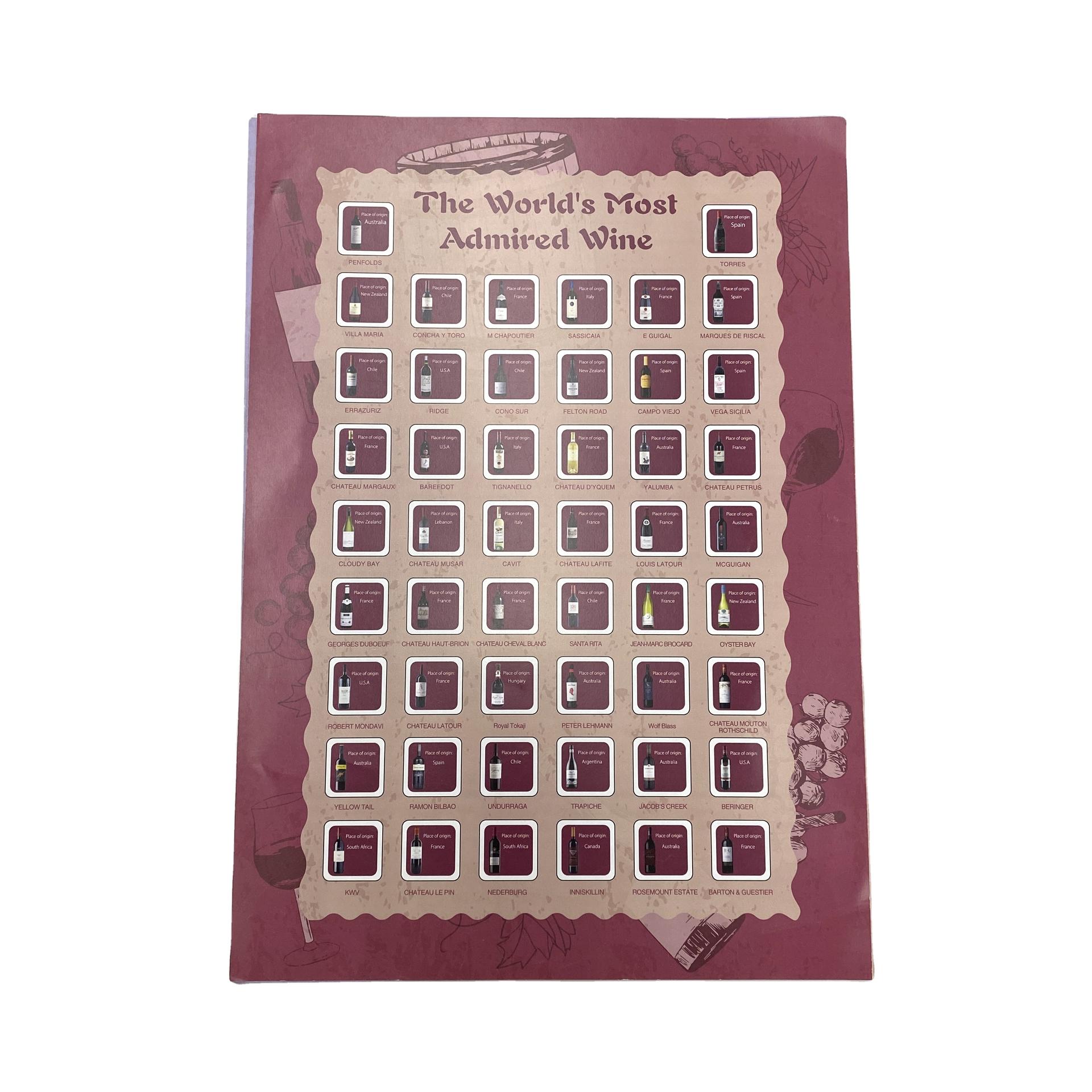 Scratch Off Poster Custom Types Of Wine Poster Scratch Off Poster 100 Pieces