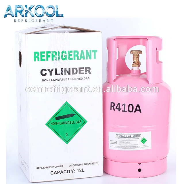 10kg CE refillable cylinder refrigerant gas r410a double or singles valves