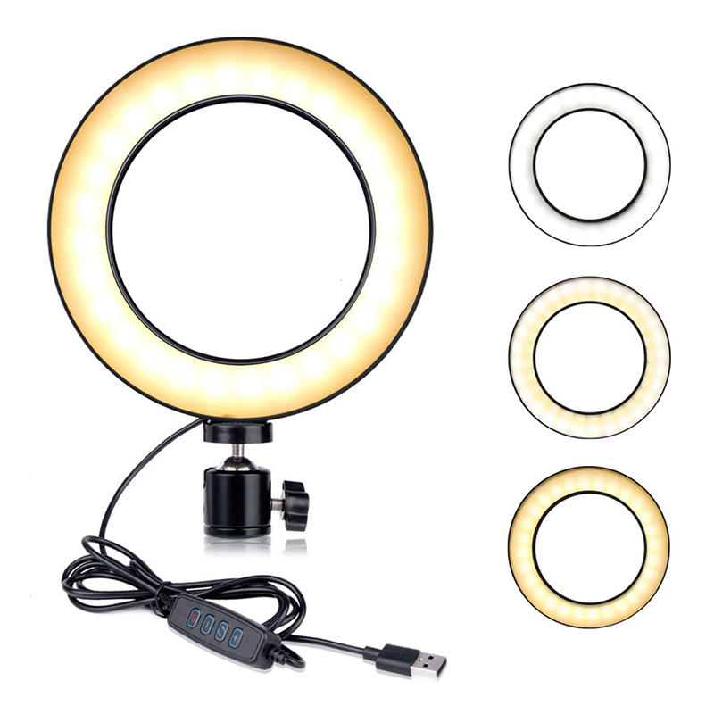 New design 6 Inch Live broadcast Live Artifact white Dimmable Table led ring lamp
