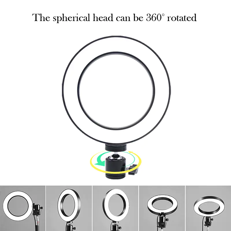 New design 6 Inch Live broadcast Live Artifact white Dimmable Table led ring lamp