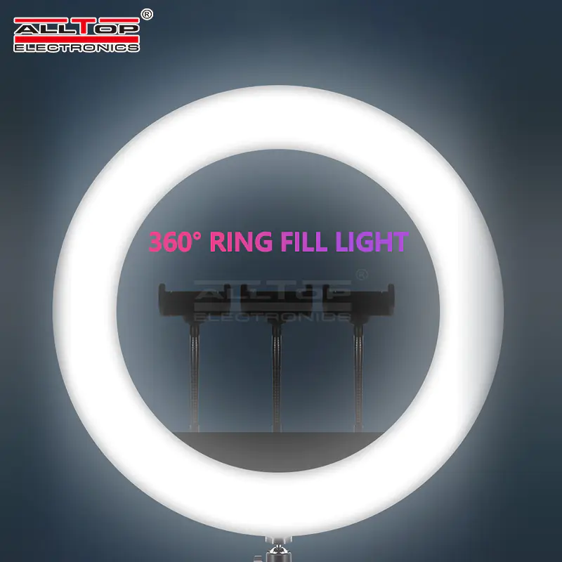 ALLTOP Photographic live streaming lighting kit beauty lamp remote control 18Inch indoor selfie led ring light