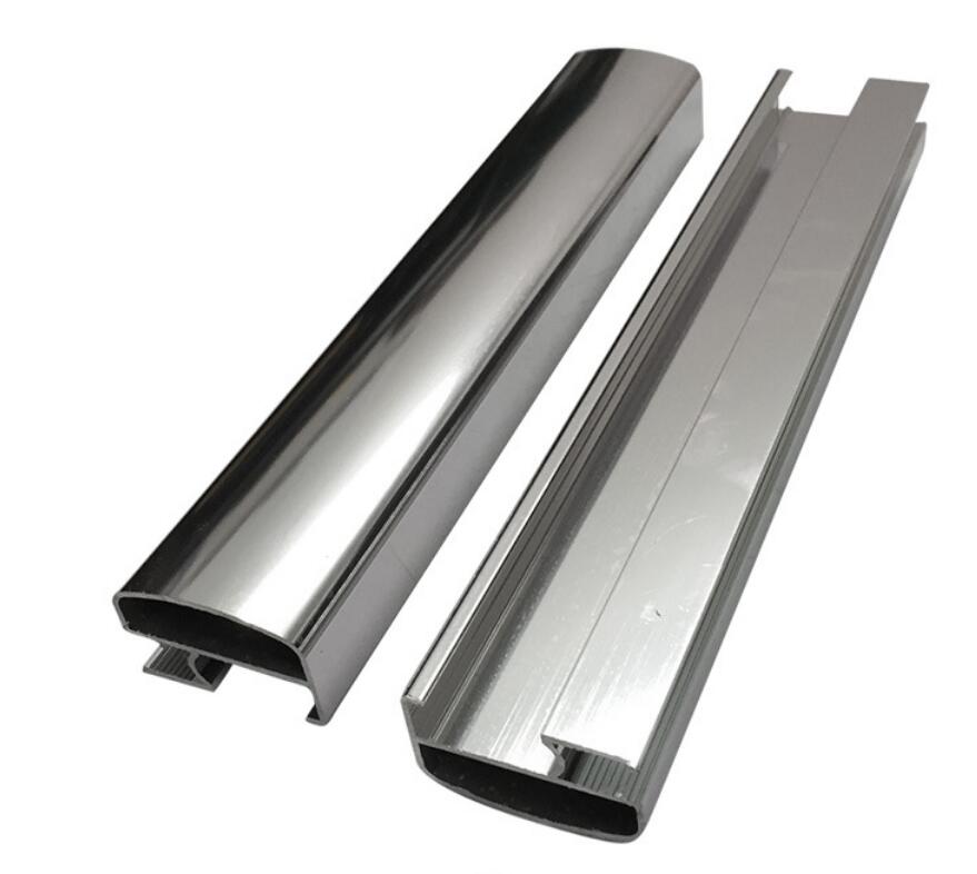 6463-T5 polishing bright chrome extruded aluminium profiles