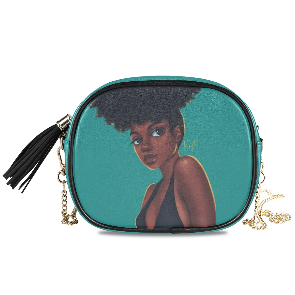 New Shoulder crossbody bag women bags 2020 PU Leather Chain bags Afro Girls black Women Messenger Bag Small Square purse Bags
