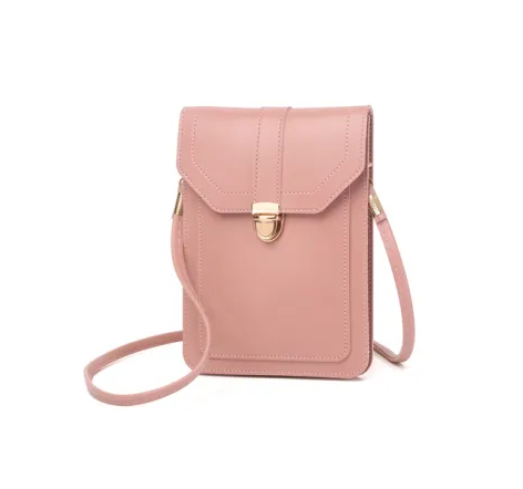 Touchable PU Leather Change Shoulder Bag Mobile Phone Bag Case Fashion Woman Mini Bag Ladies Mobile Phone Handbag