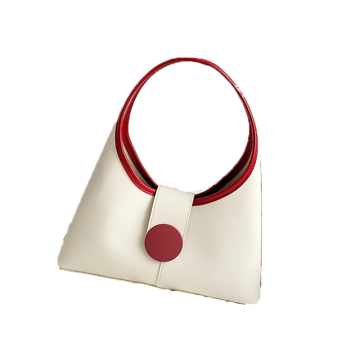 Women Shoulder Bags 2020 Retro Armpit Bag Chic Panelled Color Block PU Leather Handbag Fashion Designer Daily Travel Small Purse