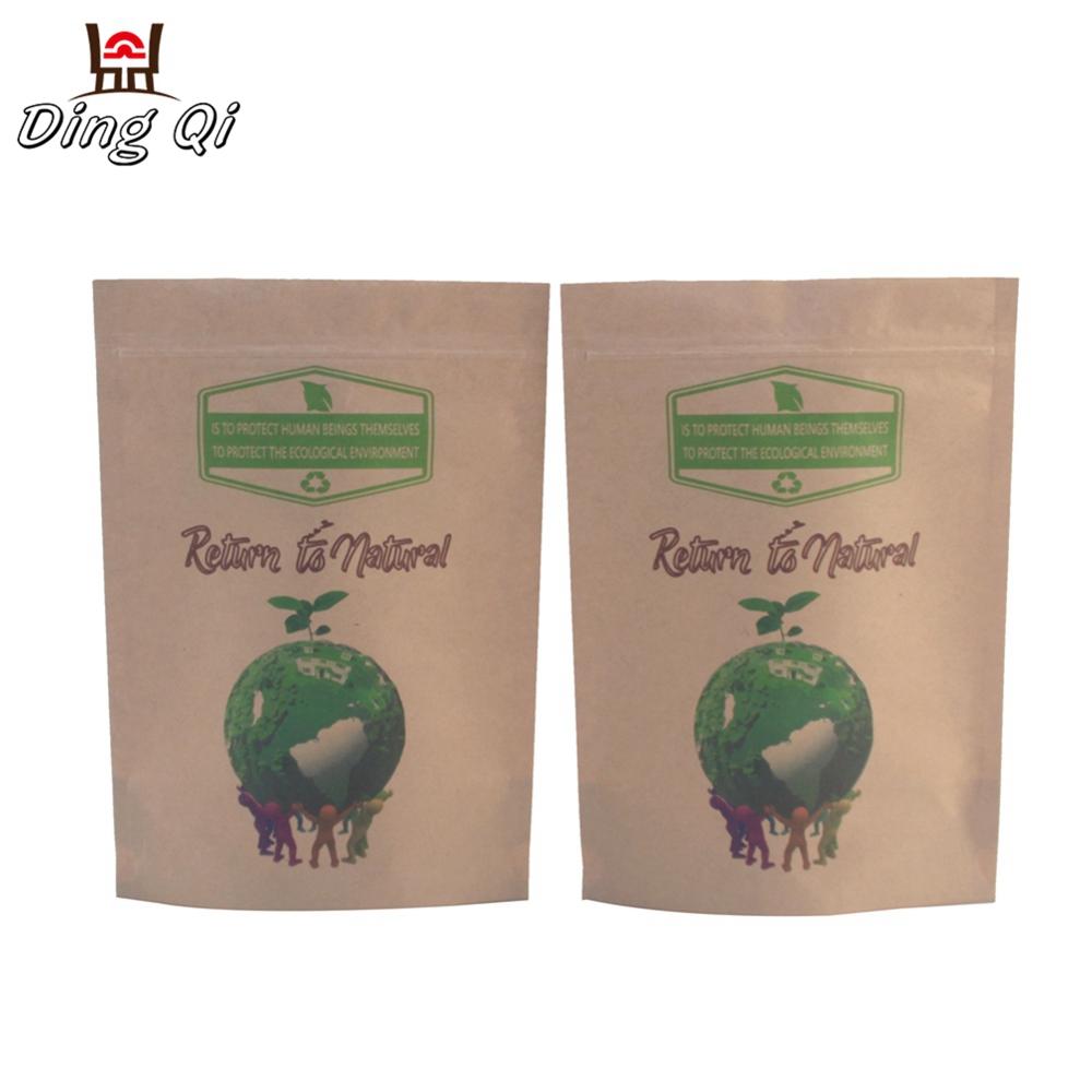 custom printing pla resealable biodegradable bag with logo zipper