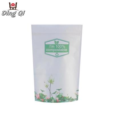custom printing pla resealable biodegradable coffee packaging pouch with zipper