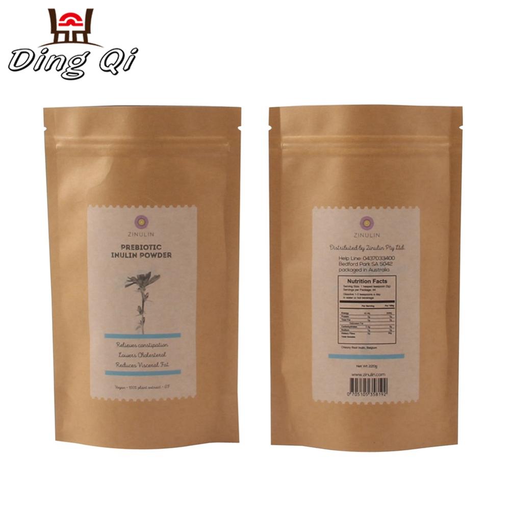 custom printing pla resealable biodegradable pouch bag with zipper