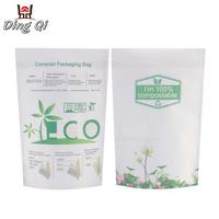 custom printing pla resealable biodegradable coffee bags with valve zipper