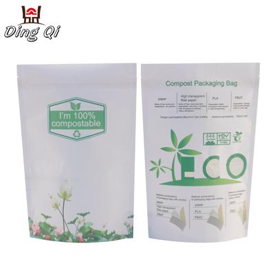 Food grade eco-friendly kraft paper packaging bag with resealable zipper