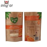 custom printing pla resealable biodegradable kraft stand up pouch with zipper