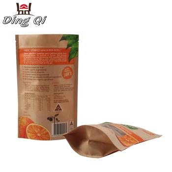 custom printing pla resealable biodegradable packaging bag with zipper