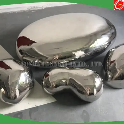 Stainless Steel Color Egg , Shiny Decorative Egg Sculpture for Metal Works of Art