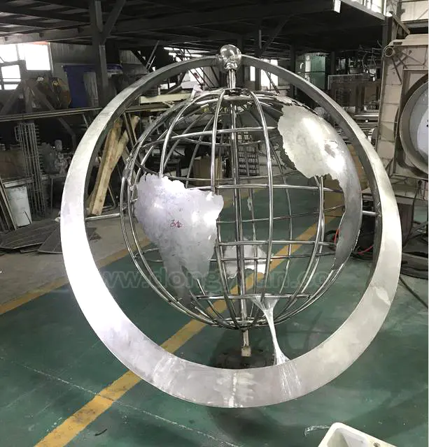 1000mm Stainless Steel World Globe with Map
