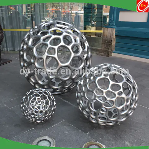 Hollow Stainless Steel Iron Sphere Sculpture