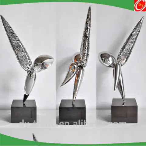 Modern style abstract stainless steel sculpture ,elephant /fish/bird animal sculpture