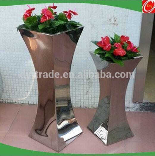 Stainless steel flower pots /planter for wedding ,business center /shopping center decoration