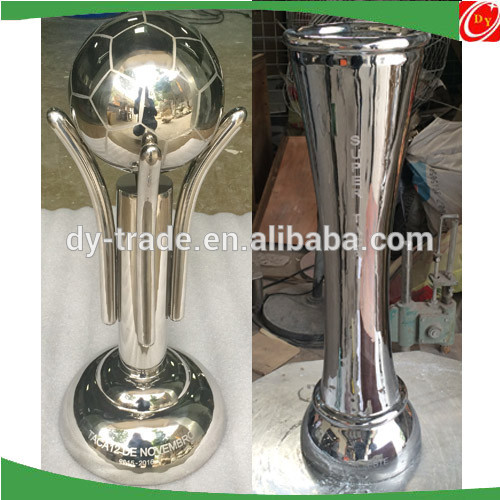 New Customized design stainless steel trophy/cup , stainless steel football trophy sculpture