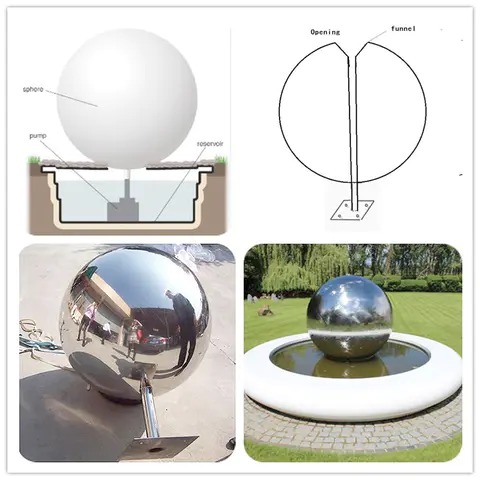 Stainless Steel Gazing Sphere Landscape Water Fountain