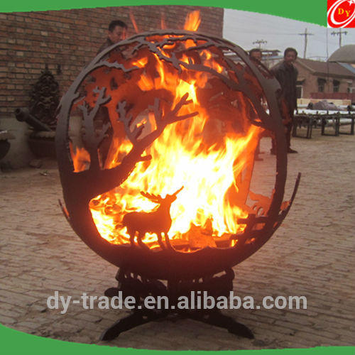 Decorative Outdoor Handcrafted Custom Fire Steel Sphere Pits
