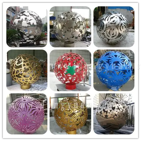 Stainless Steel Art Sculpture, Metal Balls Lantern for Villa Decoration