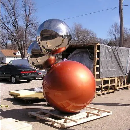 stainless steel ball planter for garden or public architecture