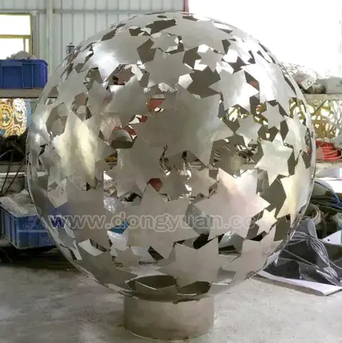 Stainless Steel Art Sculpture, Metal Balls Lantern for Villa Decoration