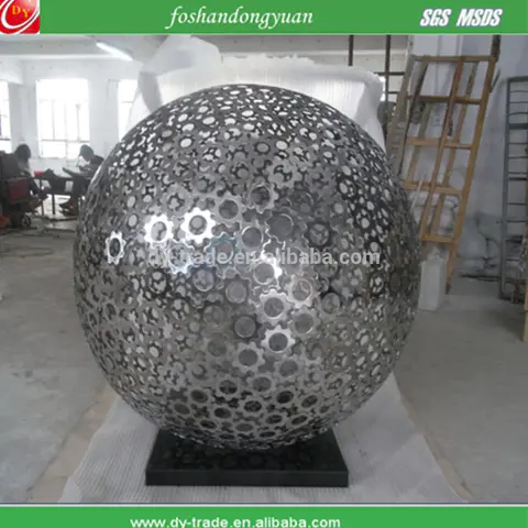 Shiny Stainless Steel Large Decoration Sculpture with Light