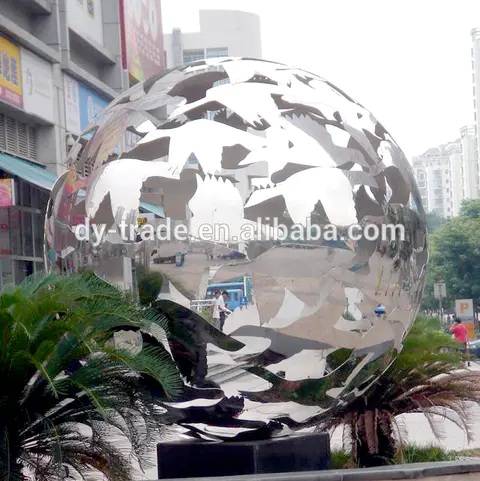 High-End Stainless Steel Hollow Ball Sculpture/ Metal Hollow -Out Sphere