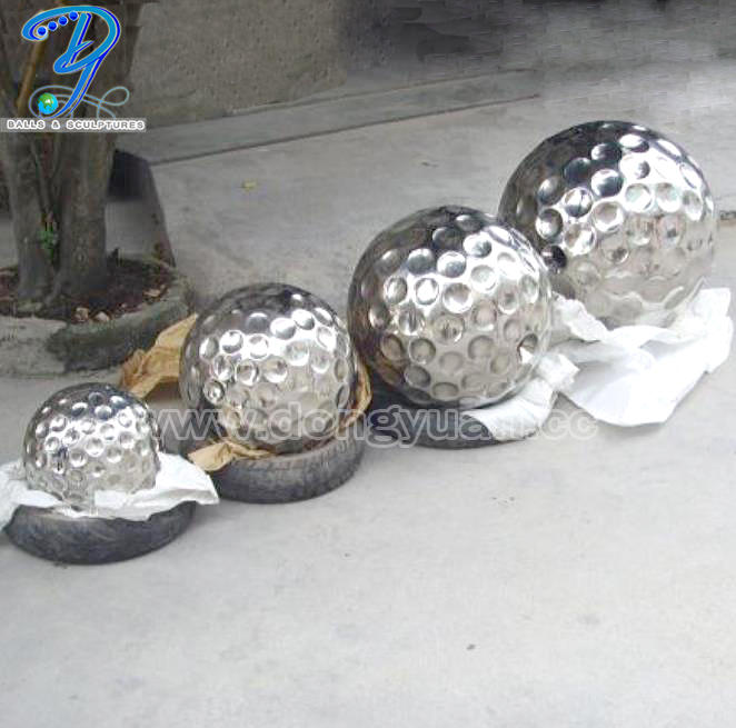 Hollow Stainless Steel Golf Sphere Sculpture for Golf Decoration