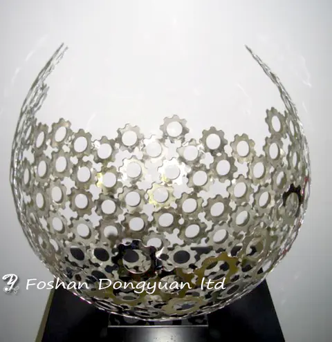 Laser CutStainless Steel Decorative Ball Sculpture , Metal Ball Lantern Decoration