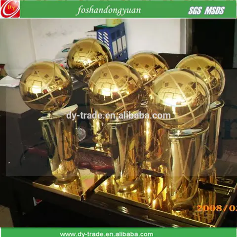 Golden stainless steel football trophy sculpture ,stainless steel cup
