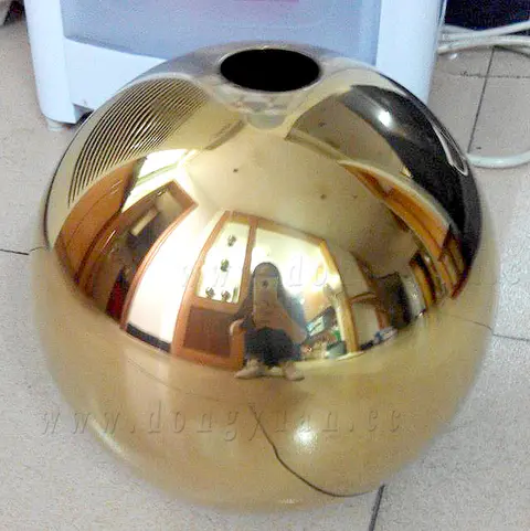 Atomium Nine Stainless Steel Clad Spheres, Metal Hollow Sphere Sculpture