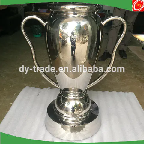 Golden stainless steel football trophy sculpture ,stainless steel cup