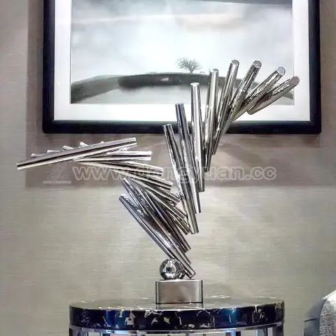 Modern home decoration and ornament electroplated stainless steellarge sculpture for indoor decor