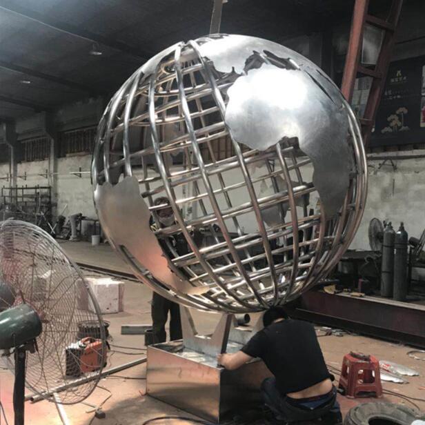 Globe stainless steel sculpture
